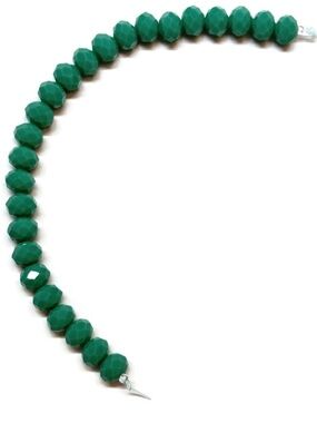 As Low As $2 Dark Turquoise Opaque Faceted Rondelle Glass Beads 8mm (25)